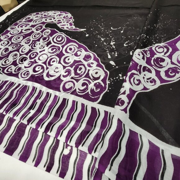 Womens Sarong Pareo Cotton Wrap HandPainted Batik Wrapskirt Beachwear -NEW - Picture 4 of 5